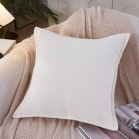 MEROPE, Polyester Classic Multicolor Cushion Cover, 50x50cm, white, 1pack