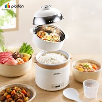 Plodon One Touch Multi Cooking Pot, Rice Cooker with Steamer, 2.3 L Non-stick Electric Slow Cooker Steamer Hot Pot, Auto Keep Warm, Multifunctional Cooker for Soup, Oatmeal , Rice, Noodles (with Rice Spoon and Measuring Cup)