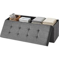 Ochama Storage Chest, Storage Ottoman Bench, 38 x 110 x 38 cm, for Living Room, Bedroom, Entryway, Dark Grey