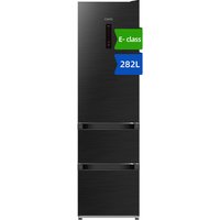 CHiQ JKR282WGE 282L 54cm Wide Black Steel No Frost 3-Door Fridge Freezer with Freezer Drawers, E Rated