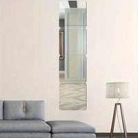 4-delige vierkante PVC-spiegelstickers, samen te voegen, geen boren nodig, zelfklevende spiegel 30×30cm
