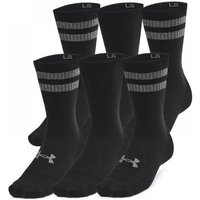 Under Armour Essential Unisex 6-Pack Crew Socks - Black