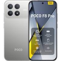 POCO F8 Pro Titanium Zilver 12 GB RAM 256 GB ROM, Dimensity 9500 Processor, 8500 mAh Batterij, Ultrahelder AMOLED Display, 50 MP Light Fusion 600 Hoofdcamera met OIS, Origineel met Officiële Garantie