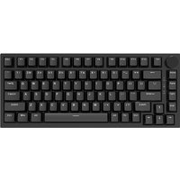 AJAZZ AK820 75% bedraad mechanisch toetsenbord, US QWERTY-indeling, hot-swappable lineaire switches, gasket-mount, witte achtergrondverlichting, 83 toetsen met CNC-volumeknop, Poron-schuim, OEM-profiel PBT-toetsdoppen, compatibel met PC/Windows/Mac, rode switches - zwart