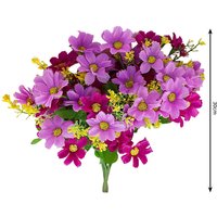 Wei's Moment 6 Bundles of Artificial Balcony Plants and Indoors, Plastic Flowers Decoration, Faux Plastic, UV-Resistant Flowers for Graves and Garden Light purple, New Year Sale , Top gift picks
