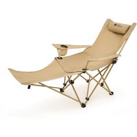 Mobi Garden, comfortabel opvouwbare relaxstoel voor buiten en thuis, zand, verstelbaar in meerdere standen, brede zitting van 56 cm, hoog draagvermogen, duurzaam en scheurvast