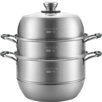 Maxcook 304SS 3-laags stoompan 30 cm (siliconen handgreep) MCZ743