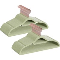 Ochama Velvet Hangers, Set of 50 Clothes Hanger with Black Swivel Hook, Non-Slip, and Space-Saving, for Coat, Shirt, Dress, Pants, Tie, Green
