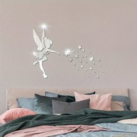 8pcs PVC mirror stickers, elegant dancer mirror stickers, 22*20cm,silver