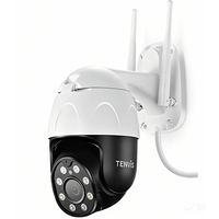 TENVIS 1080P HD Outdoor Smart Surveillance Camera 360° Pan Tilt IP65 Waterproof Full-Color Night Vision Two Way Audio Motion Detection Alexa Compatible White T8864D