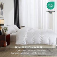 Meeallhome 100% katoenen dekbedovertrekset 155*200 cm/65*65 cm*2 Wit