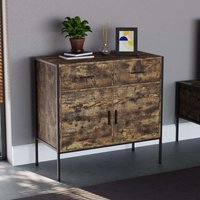 Vida Designs Sideboard Brooklyn 2 Doors 2 Drawers Rustic Brown/Black