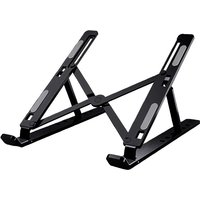 JORDAN&JUDY 18-Inch Black Aluminum Laptop Stand, Adjustable, Lightweight, Ergonomic Design