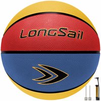 High-Quality Rubber Basketball (22") Size 3# Red/Yellow/Blue