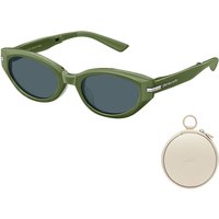 Beneunder FD315-CN306, Cat-Eye Opvouwbare Zonnebril, Groen Montuur, Grijze Glazen