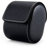 Oirlv Luxury Leather Watch Storage Box Travel Single Watch Case Watch Gift Box for Christmas Anniversary Birthday(Black)