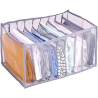 Alpina Kledingorganizer Opbergdoos - Wit/Transparant, 36 x 25 x 20 cm, 9 stuks