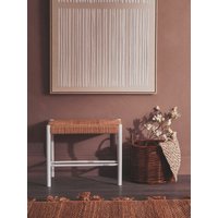 Interiors by Premier Stool Bandar Beech Wood & Hemp Rope White/Natural