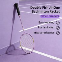 Double Fish JinQue badmintonracket-duoset van carbonaluminium, paars, 1501