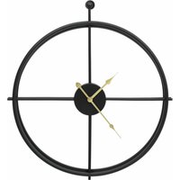 vidaXL Wandklok - IJzer, Zwart, 52 cm