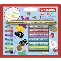 STABILO Trio Deco - Metallic Fibre-Tip Pen - Pack of 8 - Assorted Colours