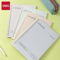 Deli Spiral Notebook, A5 (148x210mm), 60 Sheets/120 Pages, 70gsm - Perfect for Students, Office & Journaling,Harmony Light Series,4-Pack