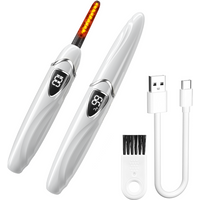 Sunluxy S600 Witte Elektrische Wimperkruller, natuurlijke krulvorming, langdurige fixatie, LED-temperatuur- en batterijweergave, slimme veilige automatische uitschakeling, oplaadbare draagbare wimperkruller