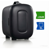 FOHERE 5L Mini Car Fridge for Bedroom, AC+12V DC Power, Heating and Cooling, Black