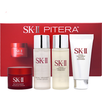 SKII Nieuw 4-delig Set (Reiniger 20g + Lotion 30ml + Essence 30ml + Rode Crème Hydraterend 15ml) 4-delig Set