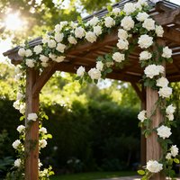 Wei's Moment Garland Wreath - Fake Flowers - Plant and Flower Leaf Garland for Home, Parties, Gardens, Christmas & Wedding Decorations,Pack of 3