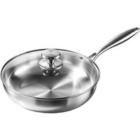 Maxcook frying pan uncoated φ22cm 304 stainless steel Uncoated frying pan with stainless steel handle suitable for induction,Dishwasher Safe