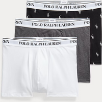 Ralph Lauren Classic Stretch-Cotton Trunk 3-Pack - White/Heather/Black AOPP