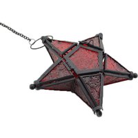 Red Glass Star Lantern Hanging Ornaments Set of 1