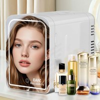 EAFC Portable Mini Car Fridge 6L Mirror Cosmetic Ice Box Heating and Cooling 2-in-1 Energy-Saving Personal Care Appliance