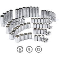 WORKPRO 450-Piece Drive Socket Set 1/2" 1/4" 3/8", CR-V Metric and Imperial with Quick-Release Ratchet Wrench, Spanners, Bits Set, Mechanics Tool for Car Repair