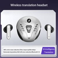 VoxorAI XH12 Silver AI Translation Headset Real-time Translation Support 150 Chinese Bluetooth Gaming Cool Headset for Study, Travel, Business