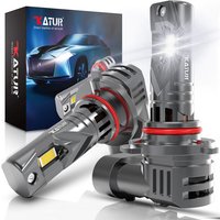 KATUR HB3 LED Headlight Bulbs, 100W 30000LM 6000K Xenon White HB3 Headlight Bulb 1:1 Mini Size Plug and Play 9005 LED Bulb, Pack of 2