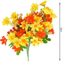 Wei's Moment 6 Bundles of Artificial Balcony Plants and Indoors, Plastic Flowers Decoration, Faux Plastic, UV-Resistant Flowers for Graves and Garden The sunset is red, New Year Sale , Top gift picks