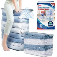 TAILI 10 Pack Vacuum Storage Bags, Space Saver Bags, Jumbo Cube 31x40x15 Inch, Extra Large Vacuum Sealed Bags for Comforters, Blankets, Bedding, Clothes, Closet Organization Space Saving, Clear