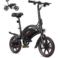 DYU D3S elektrische fiets voor volwassenen, 250W motor, 36V 10Ah accu, 14 inch banden, mini opvouwbare elektrische fiets - Zwart