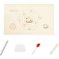 Maxcook Silicone Baking Mat (cream-coloured), 50 x 70cm - Non-Slip Pastry Mat for Rolling Dough, Pie Crust & Fondant, Oven Liner with Measurement MCPJ2607