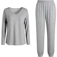 IZURIA v-neck light grey long sleeved top and pants set M