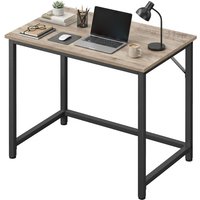 Computer Desk, for Home Study, Bedroom, 80 x 50 x 76 cm, Greige and Black