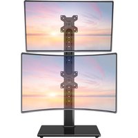 Dual Monitor Stand - Freestanding Arm for 13-32 Inch Monitors, VESA 75x75/100x100mm, Up to 15KG, 360° Rotation, Height Adjustable