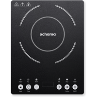 Ochama 2000 W inductiekookplaat met aanraakbediening, duurzaam glazen paneel, 10 vermogensstanden en 6 functies, elektrische kookplaat voor thuis koken, inductiekookplaat