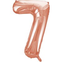 Unique Party Giant Number 7 Balloon, Rose Gold, 86cm