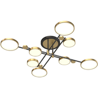 Homary Nordic Style Semi Flush Mount Lighting Gold/Black Ceiling Light Fixture LED Ring