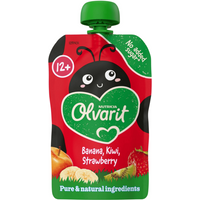 Olvarit Knijpfruit 12+m Aardbei Banaan Kiwi 100 gr
