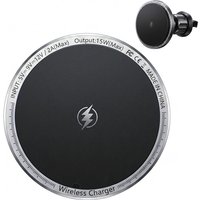 Rexsun 15W Magnetic Wireless Car Charger, Magsafe Car Mount Charger, Air Vent/Dashboard for Magsafe Phone Holder Fits iPhone 14/13/12 series, M2 PRO, Black