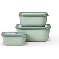 Mepal Cirqula rechthoekige multikommenset - 3-delig, 750 ml + 1500 ml + 3000 ml, noords saliegroen